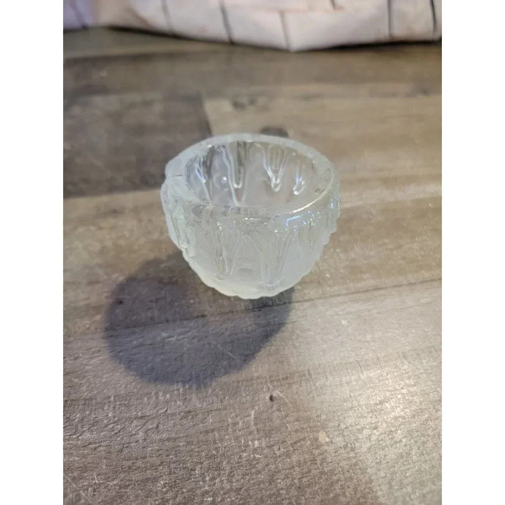 Frosted tea light holder‎ icicle decor xmas